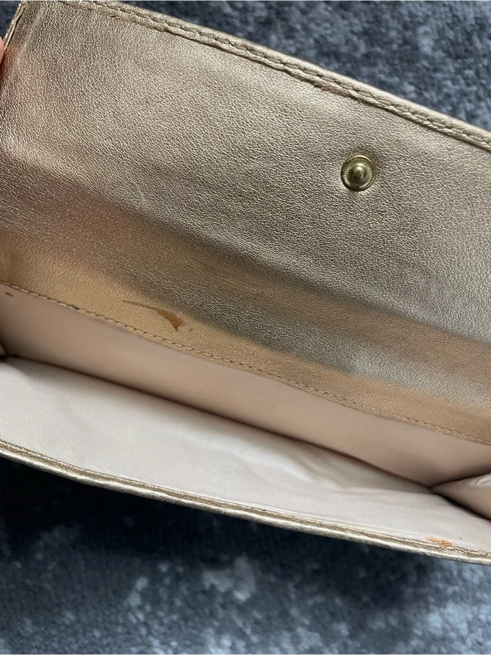 VTG Coach Khaki and Metallic Gold Signature Continental Wallet